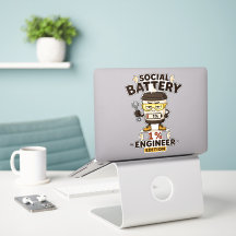 Sociaal Batterij 1% Grappige Engineer Laptop Stick