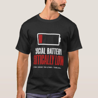 Sociaal Batterij Kritiek Laag Grappig Introvert T- T-shirt