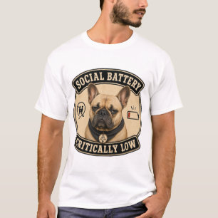 Sociaal Batterij Kritiek Laag Grappige Franse Bull T-shirt