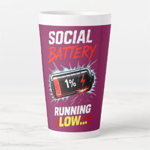 Sociaal Batterij Loopt Leeg Grappig Introvert Shir Latte Mok