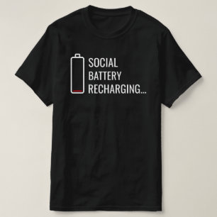 Sociaal Batterij Opladen Levensstijl Kunst T-shirt