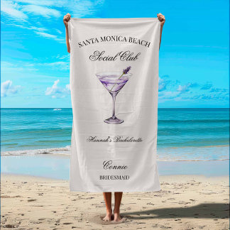 Sociaal Club Lavendel Cocktail Bach Meisjesreis Strandlaken