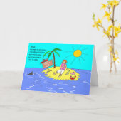 Sociaal Distantiëren Vrouwelijke Grappige Cartoon  Kaart (Gele Bloem)