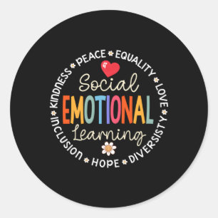 Sociaal Emotioneel Leren Hij Counselor Teacher SEL Ronde Sticker