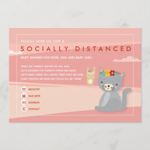 Sociaal gedistantieerde babyshower uitnodiging