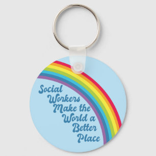 Sociaal Inspirerend werk Rainbow Cute Blue Sleutelhanger