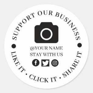 Sociaal Media Groei Zakelijk Rond Stickerontwerp Ronde Sticker
