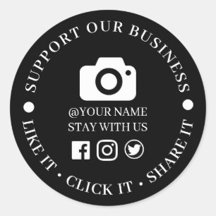 Sociaal Media Groei Zakelijk Rond Stickerontwerp Ronde Sticker