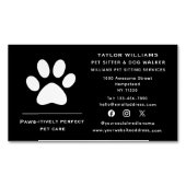 Sociaal Media Pootafdruk Hondenuitlater Kat Oppas Magnetisch Visitekaartje (Voorkant)