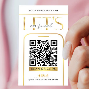Sociaal Media QR Code Glam Goud Logo QR Code Visitekaartje