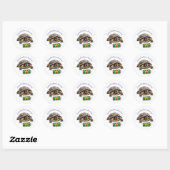 Sociaal moe ronde sticker (Vel)