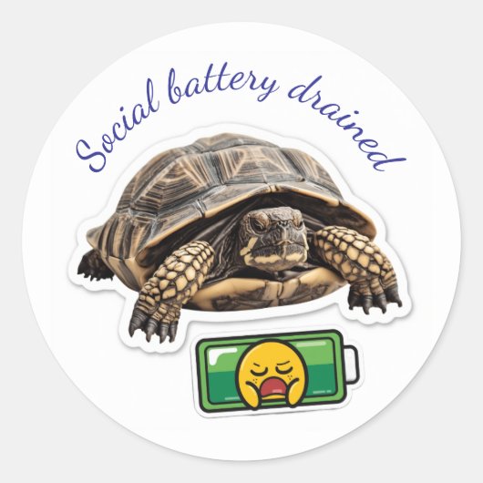 Sociaal moe ronde sticker (Voorkant)