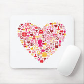 Sociaal netwerkhart muismat (Met muis)