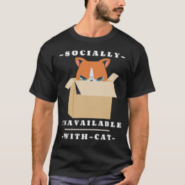 Sociaal Onbeschikbaar Met Kat Introvert Kat Liefhe T-shirt