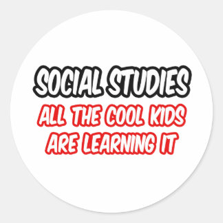 Sociaal onderzoek...alle coole Kinder studenten le Ronde Sticker