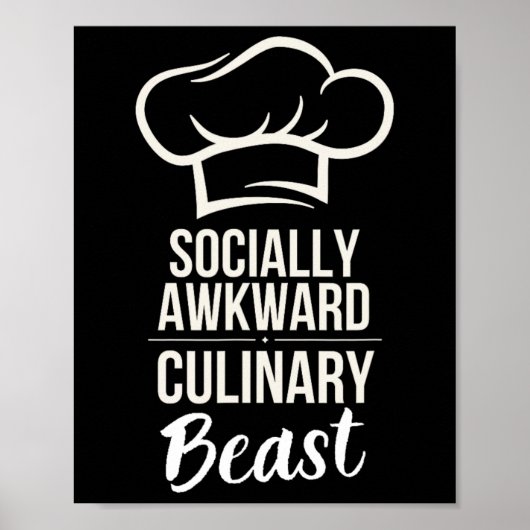 Sociaal onhandig culinair beest grappig kok chef-k poster (Voorkant)
