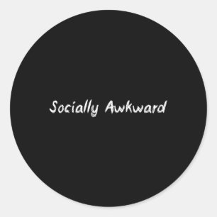 Sociaal onhandig voor verlegen angstig ronde sticker