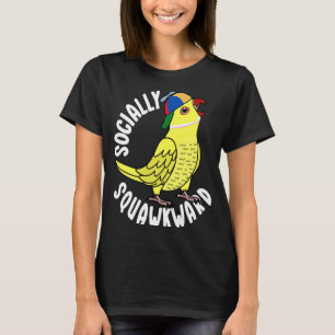 Sociaal Squawkward Parrot I Gele Indische Ringnec T-shirt