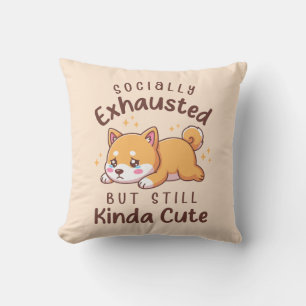 Sociaal Uitgeput Maar Nog Steeds Schattig - Shiba Kussen