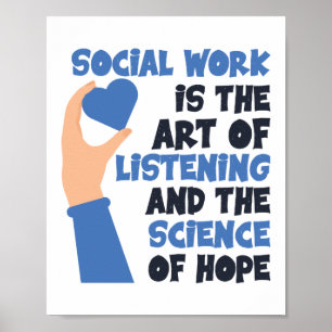 Sociaal werk is de kunst van luisteren poster