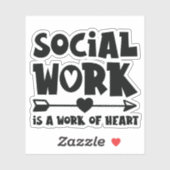 Sociaal werk is een werk van het hart sticker (Vel)