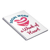 Sociaal werk is een werk van sociaal werkers in he notitieboek (Rechterzijde)