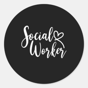 Sociaal werker beroep ronde sticker