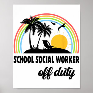 Sociaal werker buiten dienst regenboog einde schoo poster