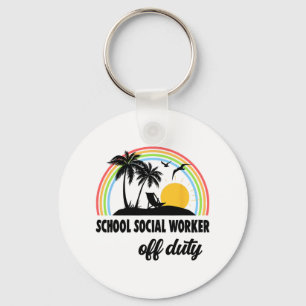 Sociaal werker buiten dienst regenboog einde schoo sleutelhanger
