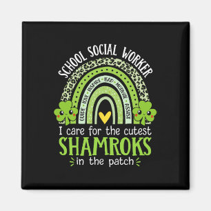 Sociaal werker op school Shamrocks St. Patricksdag Magneet