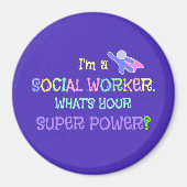 Sociaal werker, Pastel Text Funky Design Magneet (Voorkant)