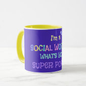 Sociaal werker, Pastel Text Funky Design Mok (Voorkant links)