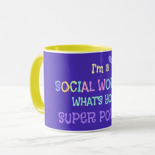 Sociaal werker, Pastel Text Funky Design Mok (Voorkant links)