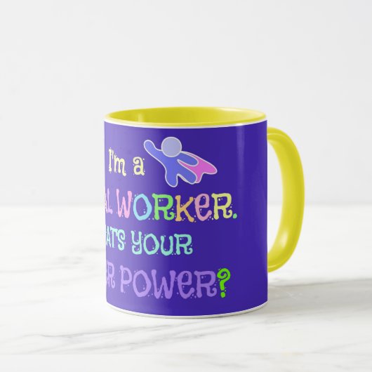 Sociaal werker, Pastel Text Funky Design Mok (Voorkant rechts)
