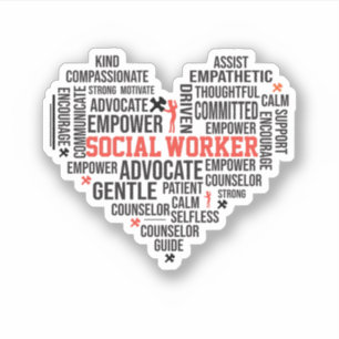 Sociaal werker, Student Afstuderen, School Counsel Sticker