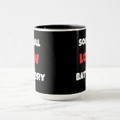 Social Battery Low Funny Coffee Mug -Black&White (Centre)