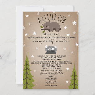 Social Distancing Baby shower Mail Beer Brown Kaart