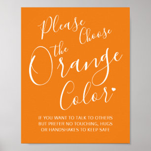Social distancing color orange wedding investigati poster