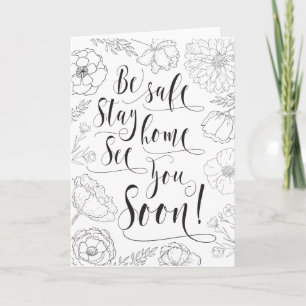 Social Distancing Kleuren Kaart Blijf Thuis Activi