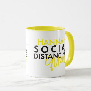 Social distancing koningin moderne typografie ontw mok
