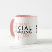 Social distancing koningin moderne typografie ontw mok (Voorkant links)