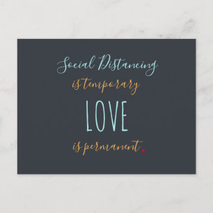 Social distancing liefde typografie citaat groeten briefkaart
