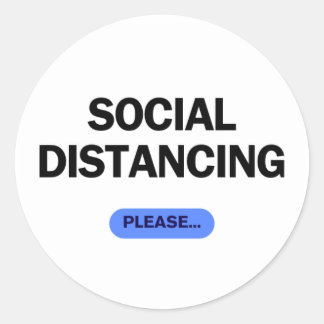 "Social Distancing Please" Funny Covid Ronde Sticker