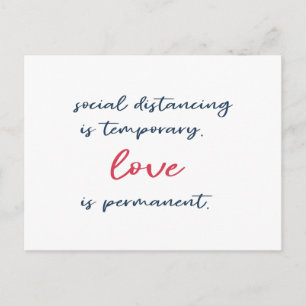Social distancing typografie motivatie quote briefkaart