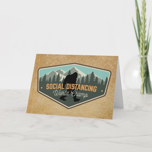 Social Distancing Wereldkampioen Grote Voet Kaart (Voorkant)