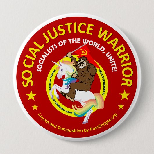 Social Justice Warrior Ronde Button 4,0 Cm (Voorkant)