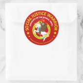 Social Justice Warrior Ronde Sticker (Tas)
