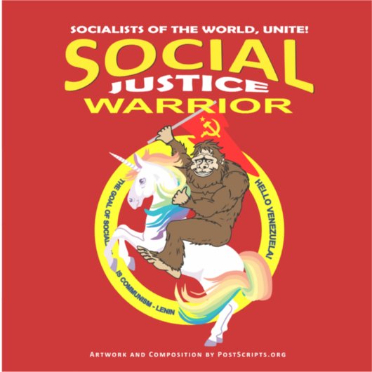 Social Justice Warrior Sticker (Voorkant)