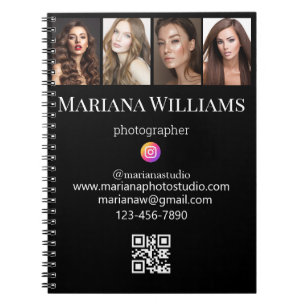 Social Media 4 Foto's QR Code Small Business Notitieboek