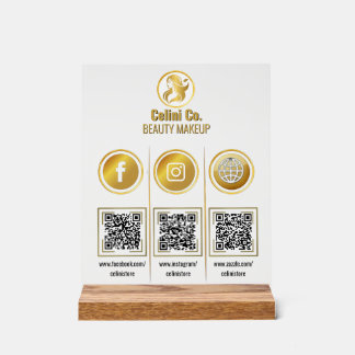 Social Media Code QR - Signal acrylique - Plate-fo